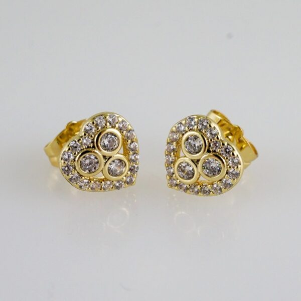 Women Earrings/ Aretes Dama/  Zircon Stone/  14k Real Color// E998