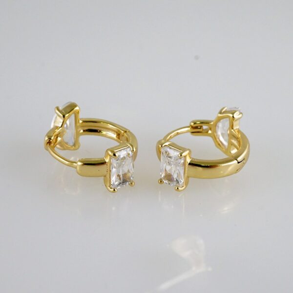 Women Earrings/ Aretes Dama/  Zircon Stone/  14k Real Color// E999