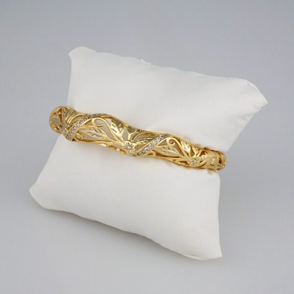 Bangles Woman/ Pulsos Dama/  Zircon Stone/  14K Real Color// P166
