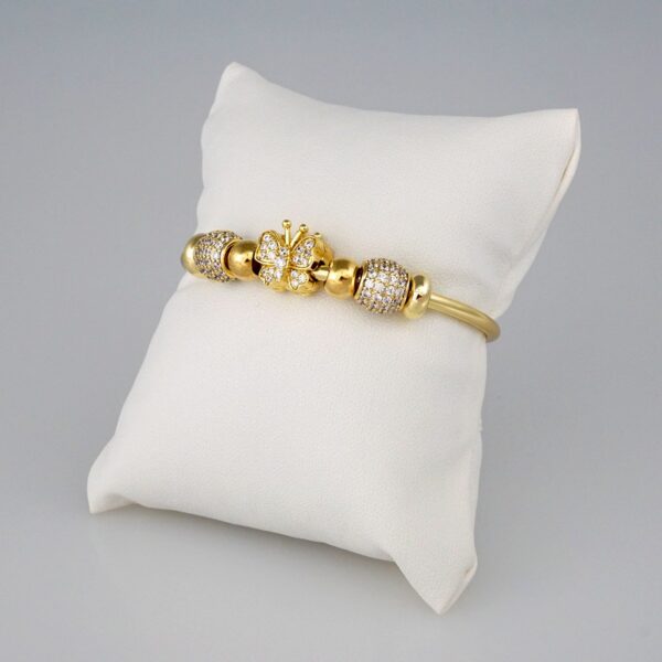 Bangles Woman/ Pulsos Dama/  Zircon Stone/  14K Real Color// P178