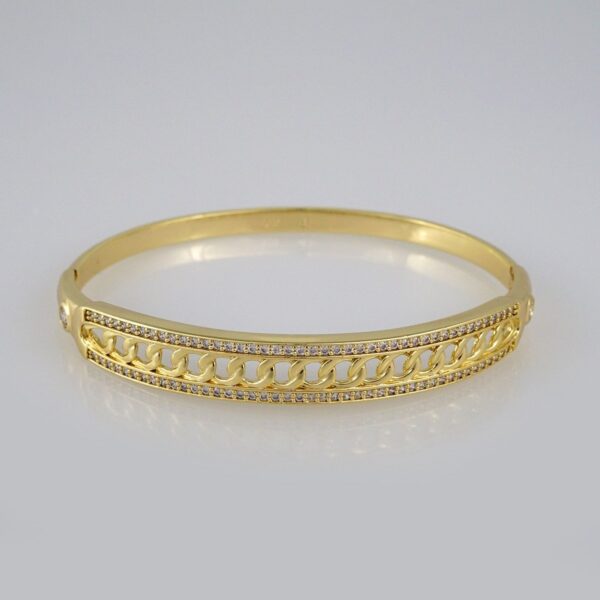 Bangles Woman/ Pulsos Dama/ Zircon Stone/ 14K Real Color// P211