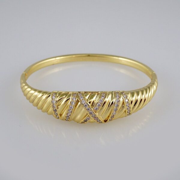 Bangles Woman/ Pulsos Dama/  Zircon Stone/  14K Real Color// P221