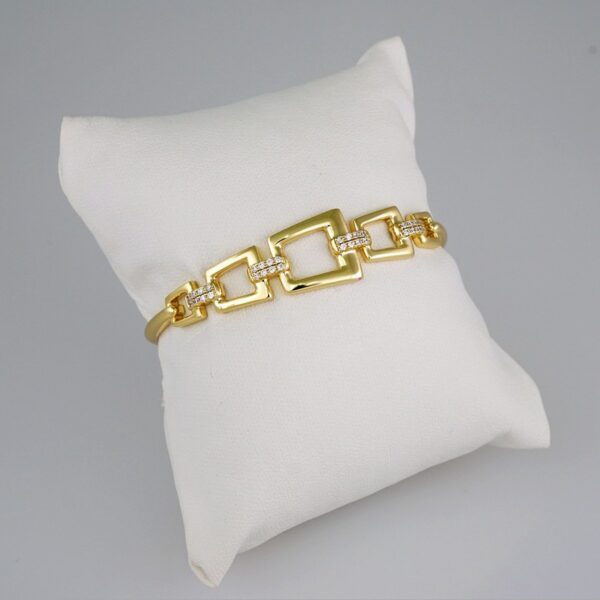 Bangles Women/ Pulsos Dama/ Zircon Stone/ 14K Real Color// P268