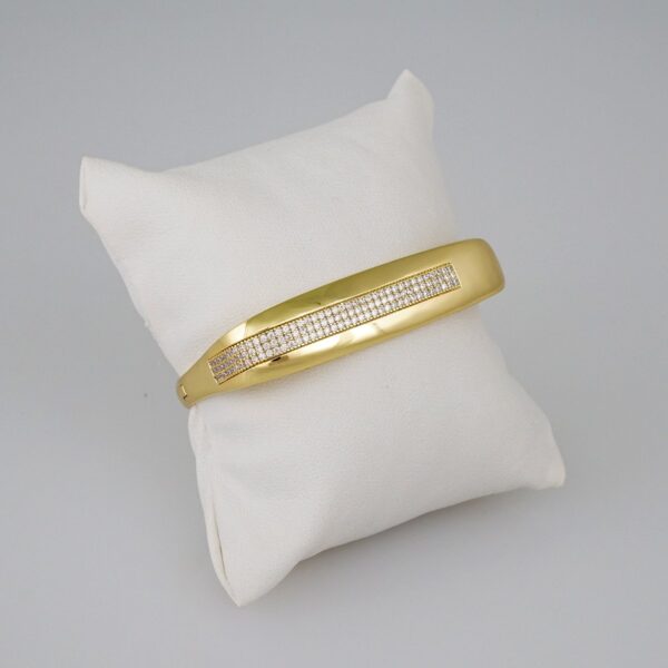 Women Bangles/ Pulsos Dama/ Zircon Stone/ 14K Real Color// P287