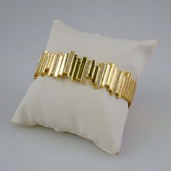 Women Bangles/ Pulsos Dama/ Zircon Stone/ 14K Real Color// P295
