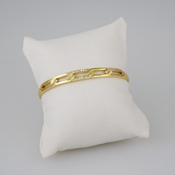 Women Bangles/ Pulsos Dama/ Zircon Stone/ 14K Real Color// P296