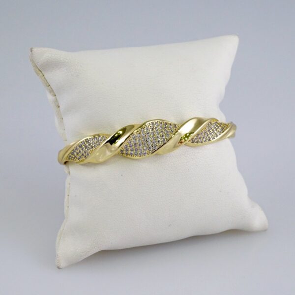 Women Bangles/ Pulsos Dama/ Zircon Stone/ 14K Real Color// P343