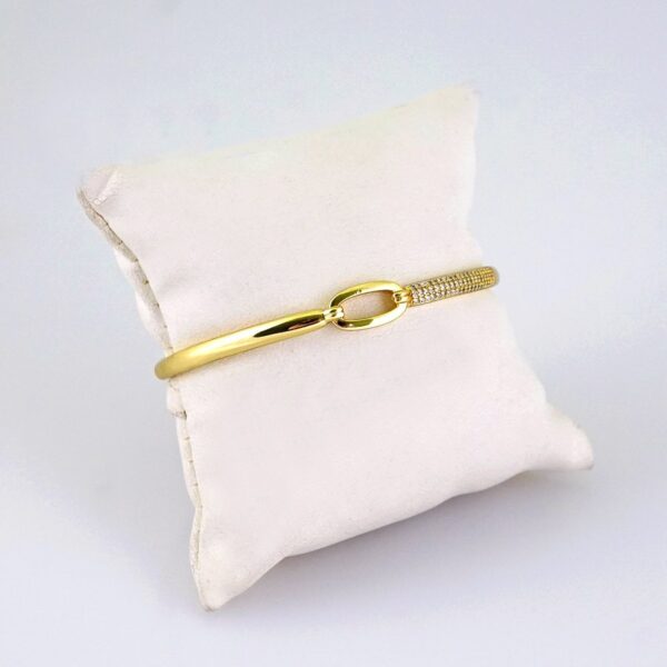 Women's Bangle - Pulso Dama - Zircon Stone - 14K Real Color - Stainless Steel - P368
