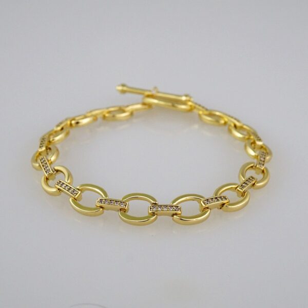 Bracelets Women/ Pulseras Dama/  Zircon Stone/ 14K Real Color// B482