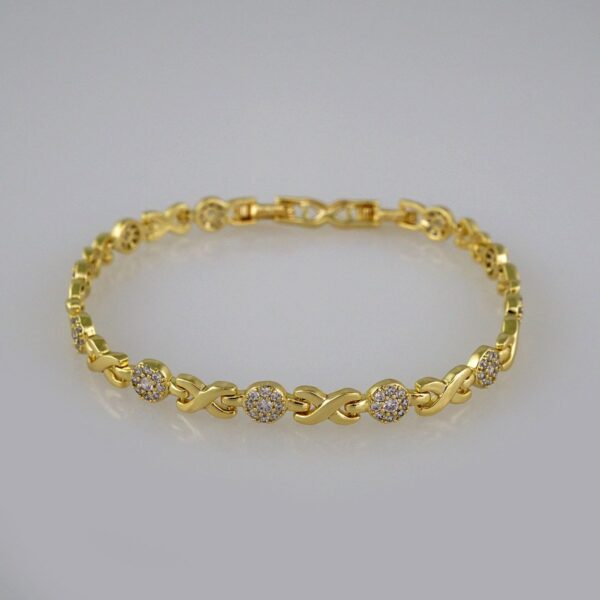 Bracelets Women/ Pulseras Dama/  Zircon Stone/ 14K Real Color// B487