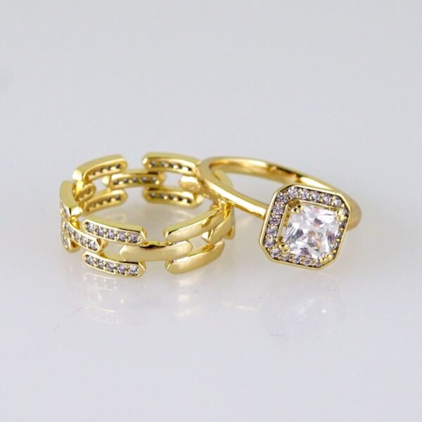 Women Ring/ Anillos Damas/ Wedding Ring/ Zircon Stone/ 14K Real Color// R0104E