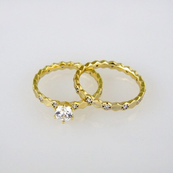 Woman Ring/ Anillos Damas/ Wedding Ring/  Zircon Stone/  14K Real Color// R063E