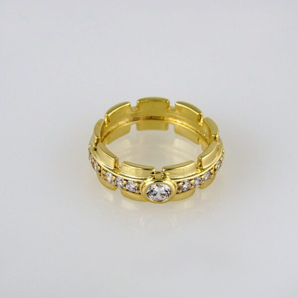 Men Ring/ Anillos Caballeros/  14K Real Color/  Zircon Stone// R072