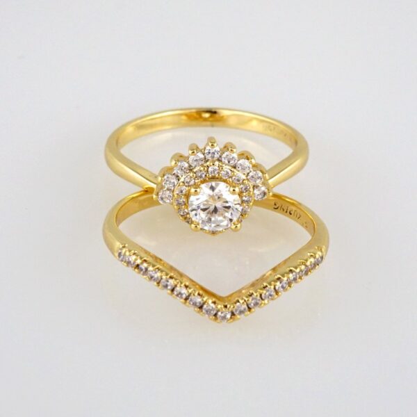 Woman Ring/ Anillos Damas/ Wedding Ring/ Zircon Stone/ 14K Real Color// R076E