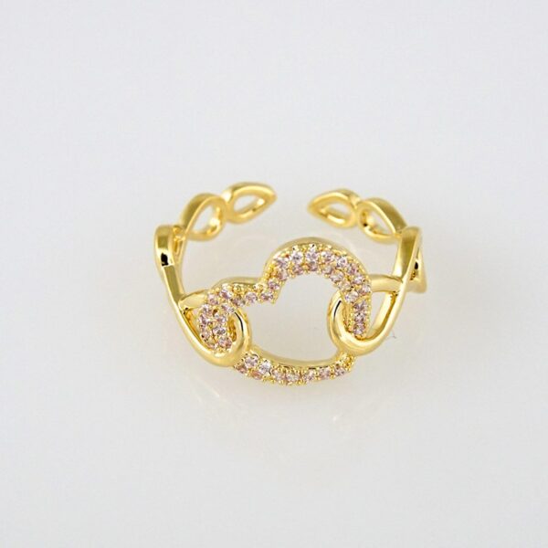 R082 Ring - Anillos - Zircon Stone - 14K Real Color - Ajustable