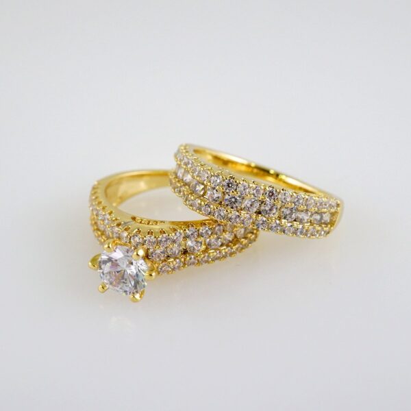 Women Ring/ Anillos Damas/ Wedding Ring/ Zircon Stone/ 14K Real Color// R085E