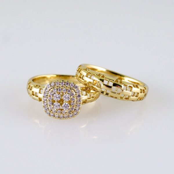 Women Ring/ Anillos Damas/ Wedding Ring/ Zircon Stone/ 14K Real Color// R098E