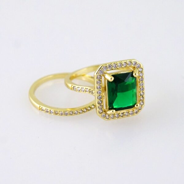 R112E RING - ANILLO - Zircon Stone - 14K Real Color - Wedding