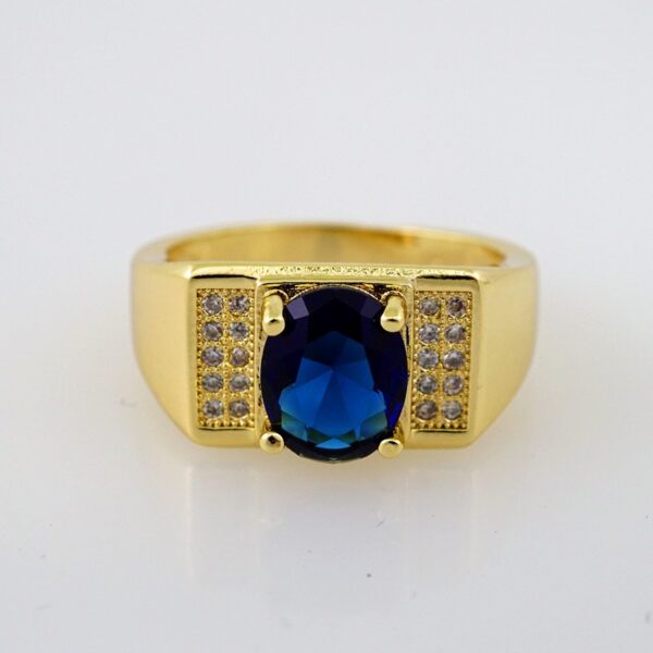 Men Ring/ Anillos Hombre/   14K Real Color/  Zircon Stone// R240