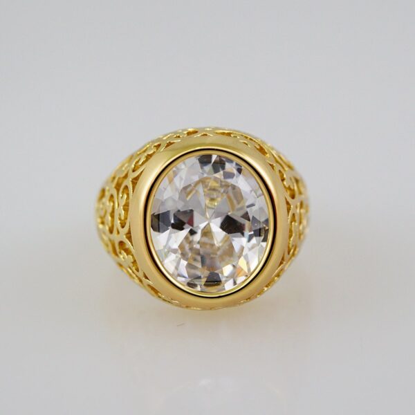 Men Ring/ Anillos Hombre/  14K Real Color/  Zircon Stone// R351