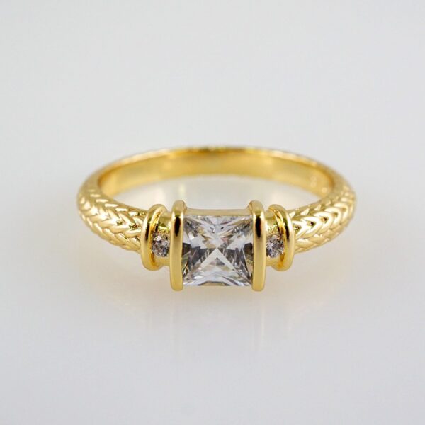 Women Ring/ Anillos Damas/  14K Real Color/  Zircon Stone// R442