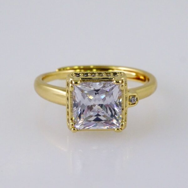Woman Ring/ Anillos Damas/  14K Real Color/  Zircon Stone/ Ajustable// R503