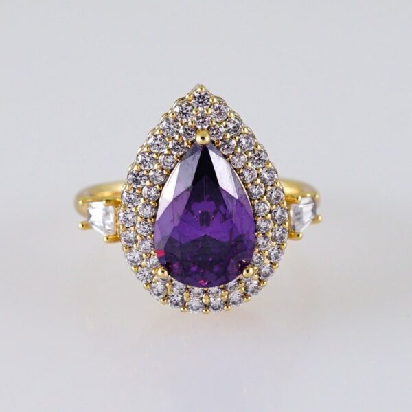 Women Ring/ Anillos Damas/  14K Real Color/  Zircon Stone// R534