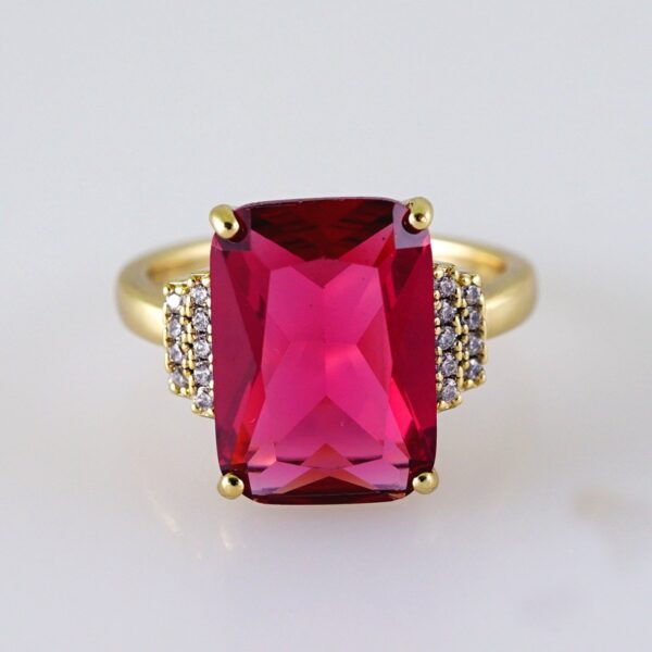 Women Ring/ Anillos Damas/  14K Real Color/  Zircon Stone// R535