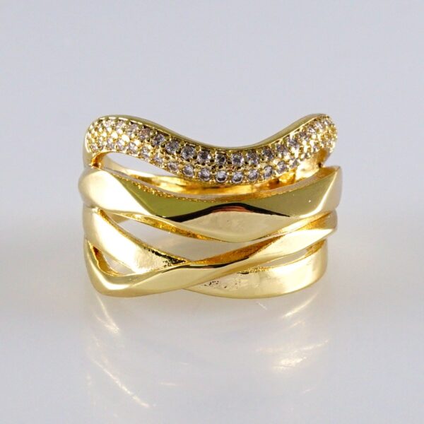 Women Ring/ Anillos Damas/ 14K Real Color/ Zircon Stone// R594