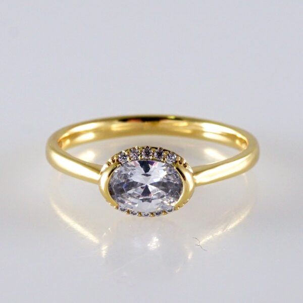 Women Ring/ Anillos Damas/ 14K Real Color/ Zircon Stone// R599