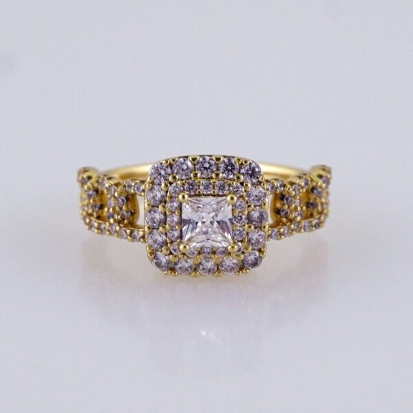 Women Ring/ Anillos Damas/ 14K Real Color/ Zircon Stone// R608