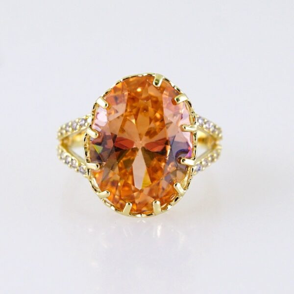 Women Ring/ Anillos Damas/  14K Real Color/ Zircon Stone// R619