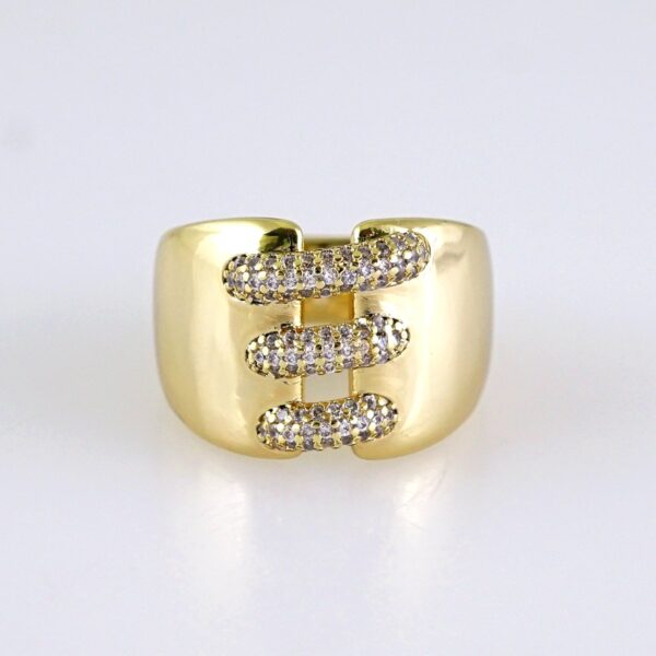 R642  RING - ANILLO - Zircon Stone - 14K Real Color