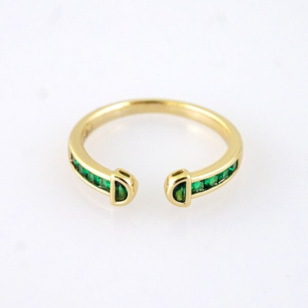 R664 RING - ANILLO - 14K Real Color - Green - Ajustable