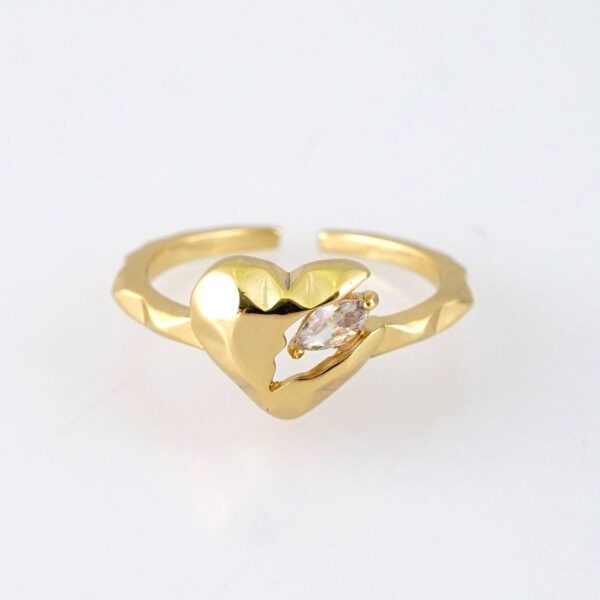 R667 RING - ANILLO - Zircon Stone - 14K Real Color - Ajustable