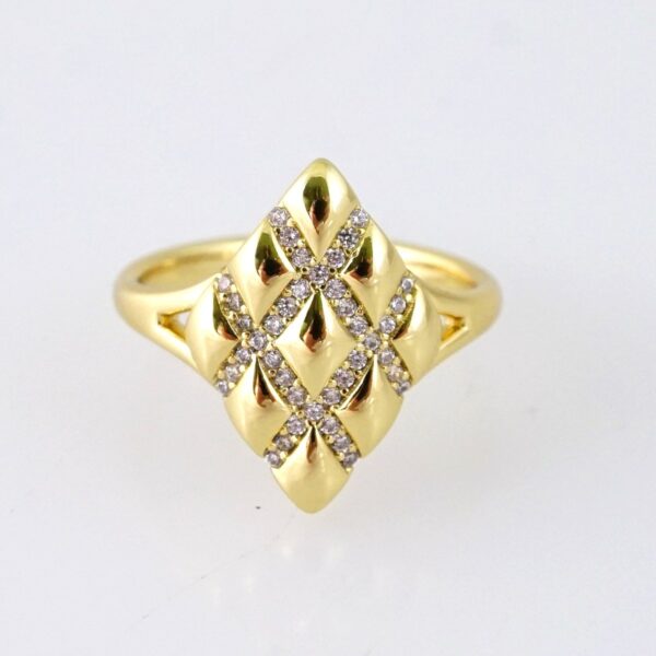 R668 RING - ANILLO - Zircon Stone - 14K Real Color