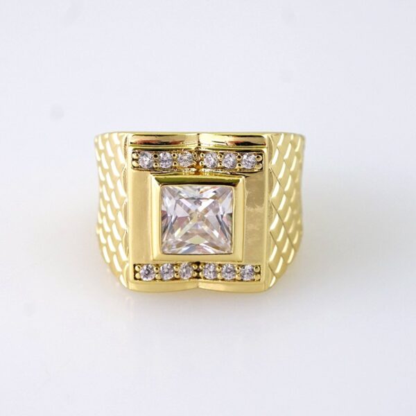 R671 RING - ANILLO - Zircon Stone - 14K Real Color