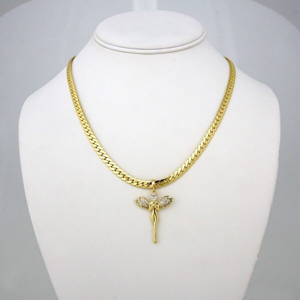 Cadenas & Colgantes/ Chain W/  Pendants/ 14K Real Color/  Zircon Stone/  5mm x 40cm//SET100