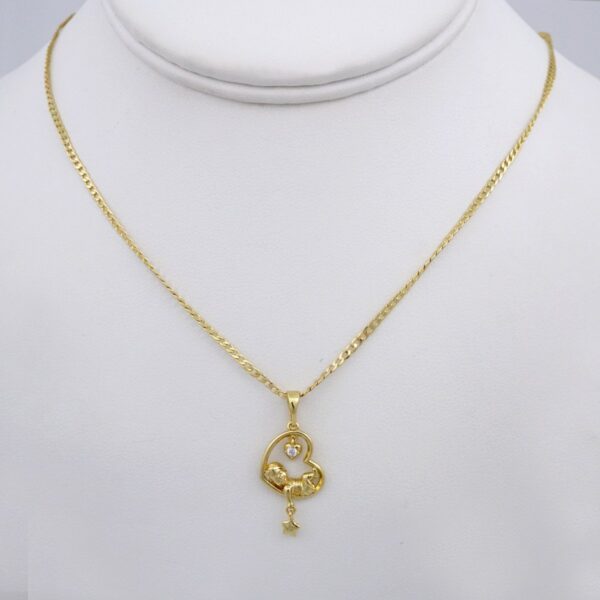Cadenas & Colgantes/ Chain /Pendants /  14K Real Color/  Zircon Stone/  2mm// SET1006
