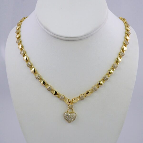 Gargantilla & Colgantes / Choker W/ Pendants/ 14K Real Color/ Zircon Stone/ 6mm x 60cm// SET1017