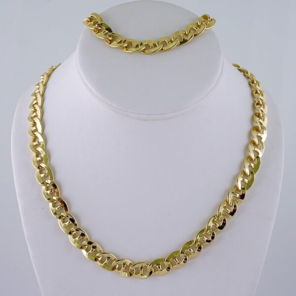 Gargantilla & Pulsera / Choker W/ Bracelet/  14K Real Color/  Plain/  8mmx45cm// SET1029