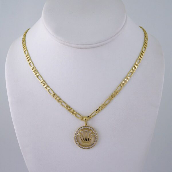 Cadenas & Colgantes/ Chain/Pendants /  14K Real Color/  Zircon Stone/ 4mmx45cm//Set1031