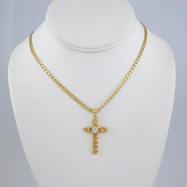 Cadenas & Colgantes/ Chain/Pendants /  14K Real Color/  Zircon Stone/  3mm// SET1036