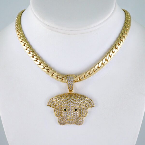 Gargantilla & Colgantes / Choker W/ Pendants/  14K Real Color/  Zircon Stone/ 8mm x 45cm// SET1055
