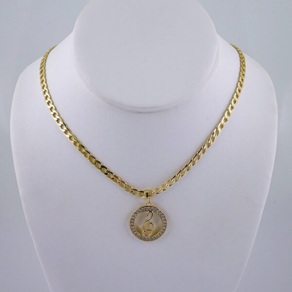 Cadenas & Colgantes/ Chain W/Pendants /  14K Real Color/  Zircon Stone/  4mmx45cm// SET1066