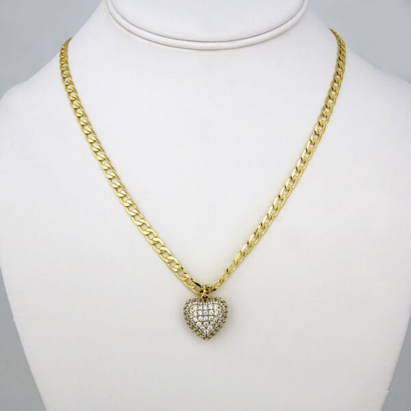 Cadenas & Colgantes/ Chain W/  Pendants/  14K Real Color/  Zircon Stone/ 4mm x 45 cm// SET108