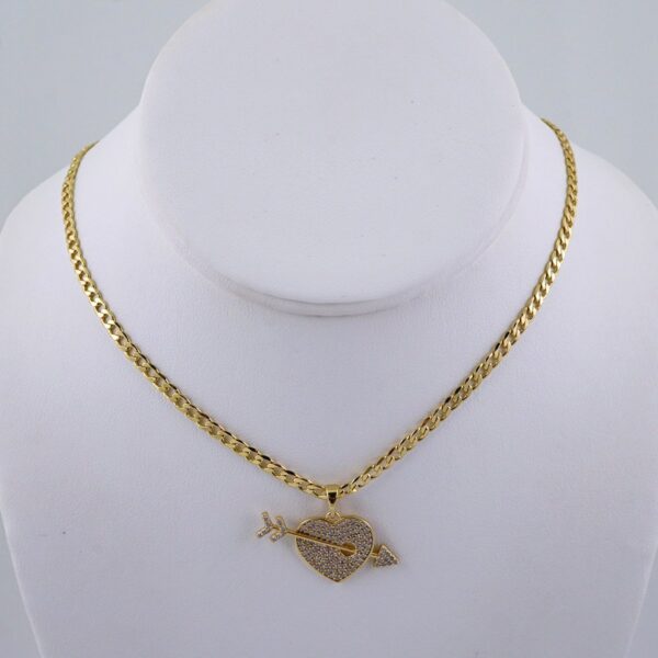 Cadenas & Colgantes/ Chain W/Pendants / 14K Real Color/ Zircon Stone/ 3mmx45cm// SET1082