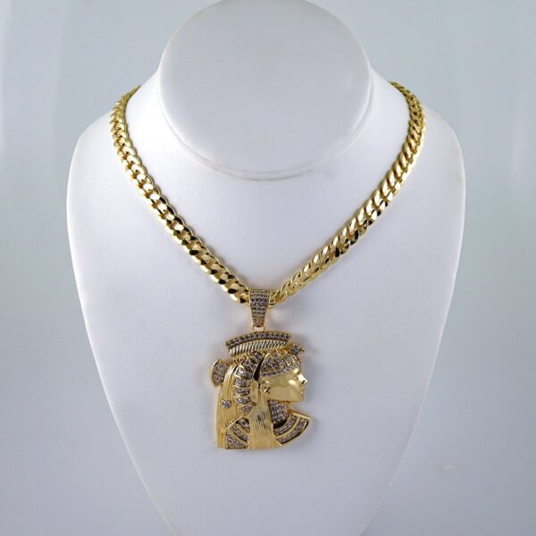 Cadenas & Colgantes/ Chain Men/Pendants/  Zircon Stone/  14K Real Color/  8mm x60cm// SET1086