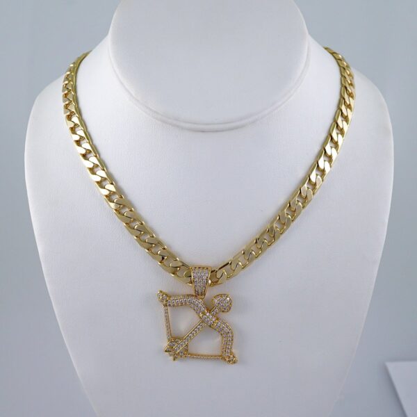 Cadenas & Colgantes/ Chain Men/Pendants/  Zircon Stone/  14K Real Color/  8mm x60cm// SET1087