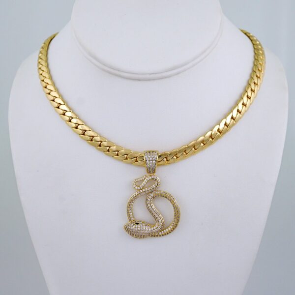 Gargantilla & Colgantes / Choker W/ Pendants/ 14K Real Color/ Zircon Stone/ 8mm x 45cm// SET1127